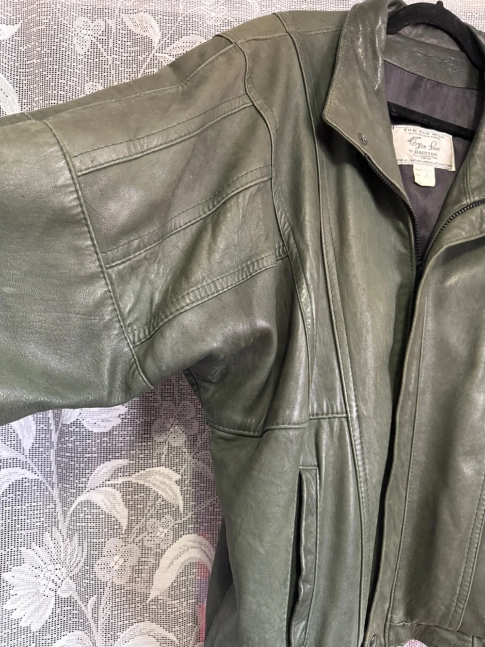 Vintage the Old Mill green buttery soft leather jacket - Picture 4 of 7